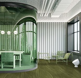 MIERA Andrea Light Green Loop Modern Office Carpit Tildes