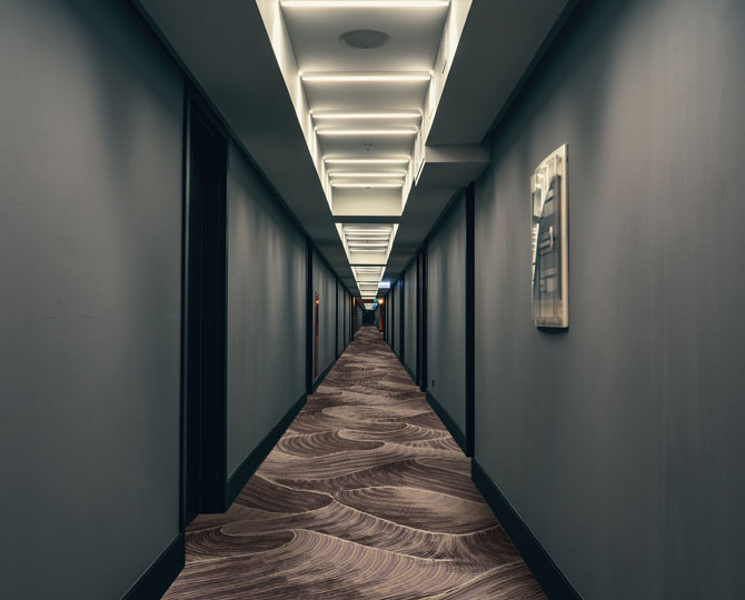 Brown Cắt Modern Hotel Carpet 200x60