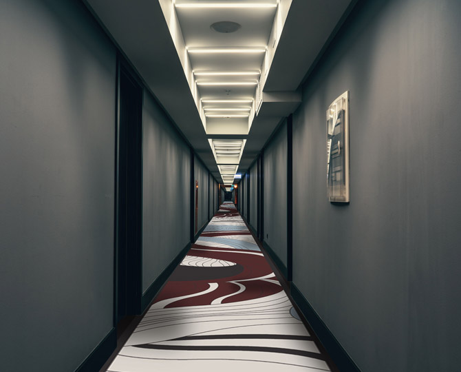 Đỏ Cắt trừu tượng Corrdior Carpet